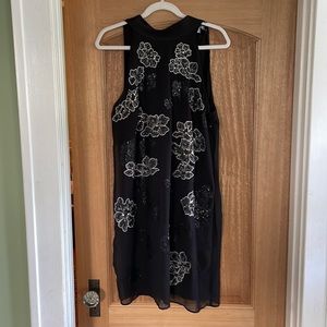Black mini beaded dress